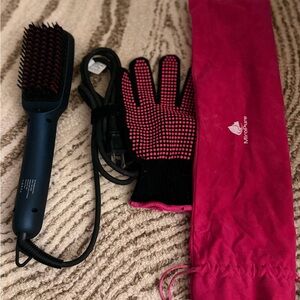MiroPure Ionic Hair Straightening Brush with Glove and Pouch